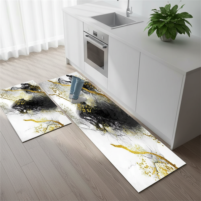 Marble Pattern Kitchen Floor Mats Non-Slip Doormat for Home Decorative Entrance Rug Modern Simple Style Washable Alfombra Rugs