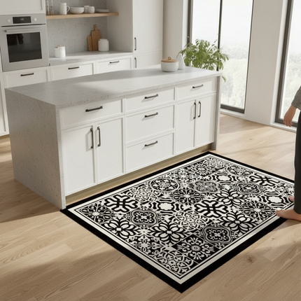 Carpet for Kitchen Pvc Floor Mat Large Size Waterproof Non-slip Carpets Leather Anti-oil Foot Mats Retro Home Decoration Rug