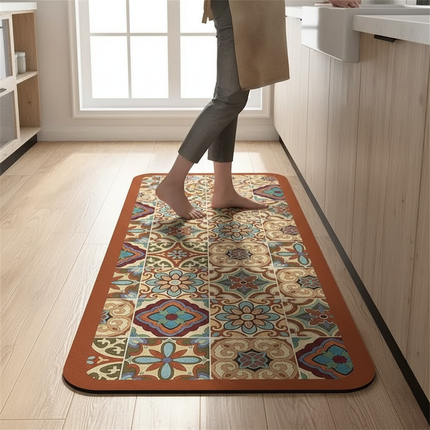Tapis Cuisine motifs colorés antidérapant