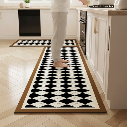 Plaid Kitchen Long Carpet Anti Oil And Anti Slip Quick Dry Floor Mat, Easy to Clean Carpet, Anti Fouling Foot mat, Kitchen Floor - gallery 1