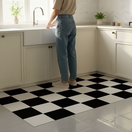 Tapis Cuisine damier antidérapant
