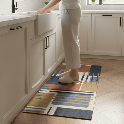 Tapis Cuisine géométrique moderne antidérapant épuré design