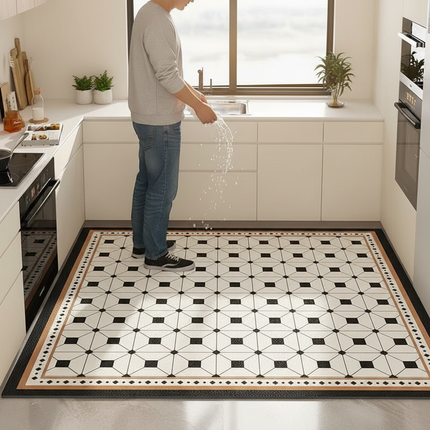 American Style Leather Kitchen Floor Mats Bathroom Non-slip Large Area Rugs Home Decoraction Waterproof and Oil Proof Carpets - gallery 1