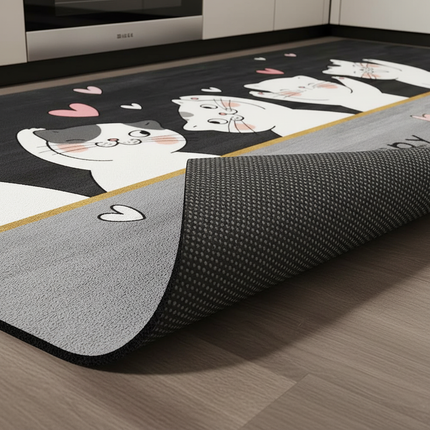 Tapis Cuisine long motif chats antidérapant