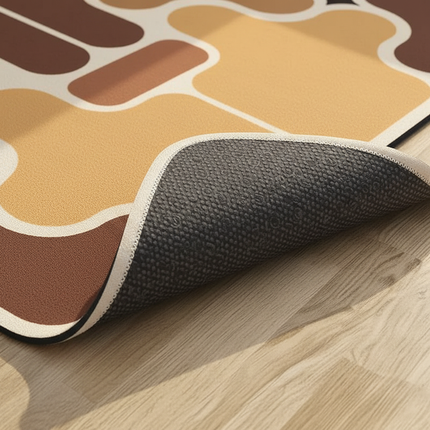 Tapis Cuisine marron beige moderne antidérapant