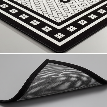 Tapis Cuisine rétro noir blanc antidérapant