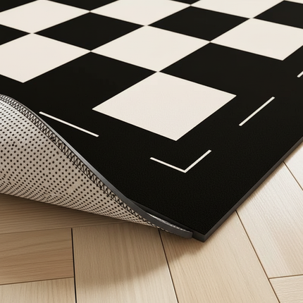 Tapis Cuisine damier noir et blanc antidérapant