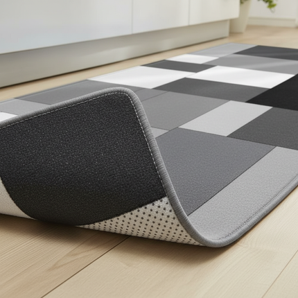 Tapis Cuisine design géométrique antidérapant contemporain