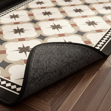 Tapis Cuisine géométrique rétro antidérapant