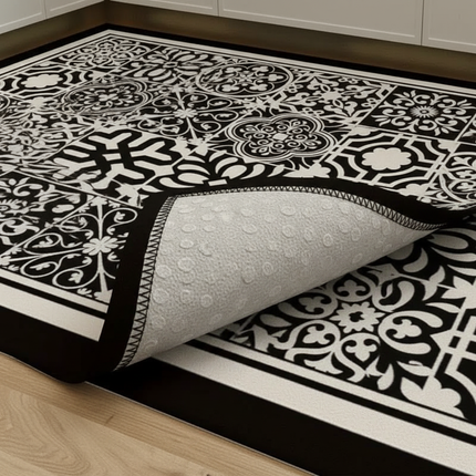 Carpet for Kitchen Pvc Floor Mat Large Size Waterproof Non-slip Carpets Leather Anti-oil Foot Mats Retro Home Decoration Rug - gallery 2