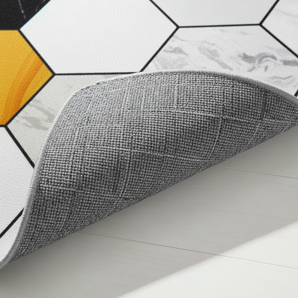 Tapis Cuisine hexagonal marbre jaune antidérapant