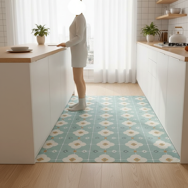 Kitchen Floor Mat Vinyl Carpet Pvc Leather Mats Waterproof Oil-proof Large Rug Home Decoration Non-slip 주방 발매트 대형주방매트 Для Кухни