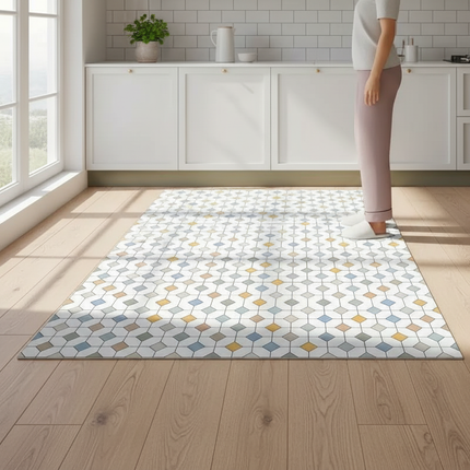 Tapis Cuisine géométrique multicolore antidérapant