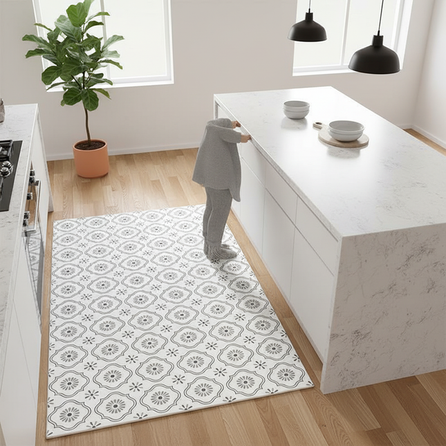 Tapis Cuisine motif carreaux moderne antidérapant