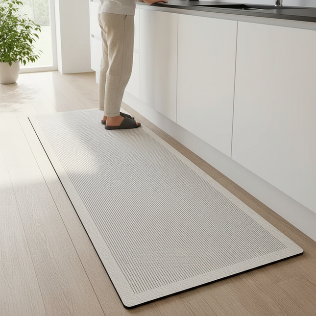 Kitchen Pvc Floor Mat Leather Waterproof Non-slip Carpet Oil-proof Foot Mats Pink Flower Pattern Home Decoration Rug Vinyl Rugs