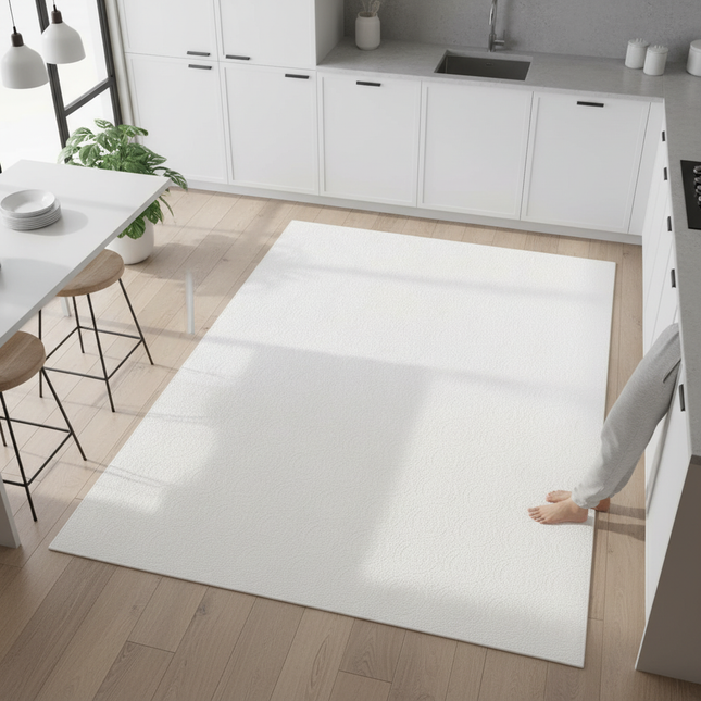 Tapis Cuisine blanc uni antidérapant