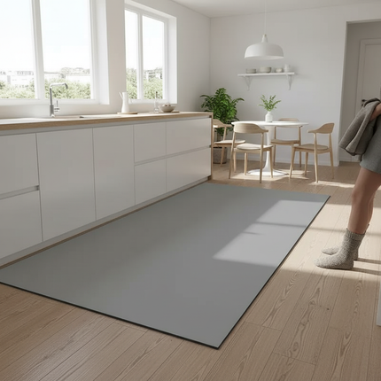 Tapis Cuisine gris uni antidérapant
