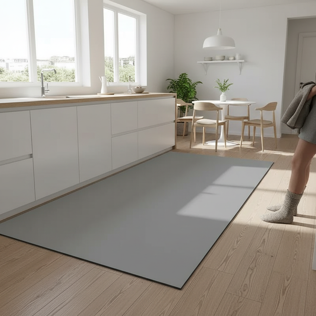 Tapis Cuisine gris uni antidérapant
