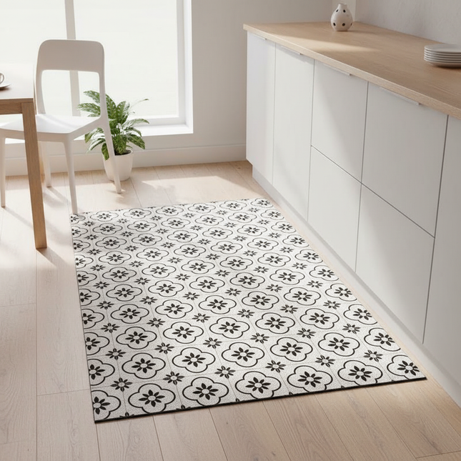 Tapis Cuisine motif floral moderne
