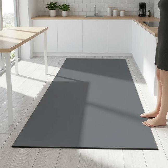 Kitchen Carpet, Waterproof PVC Floor Mats, Non-Slip Leather Mat, Solid Color, Home Decoration, Big Size, Custom Rug