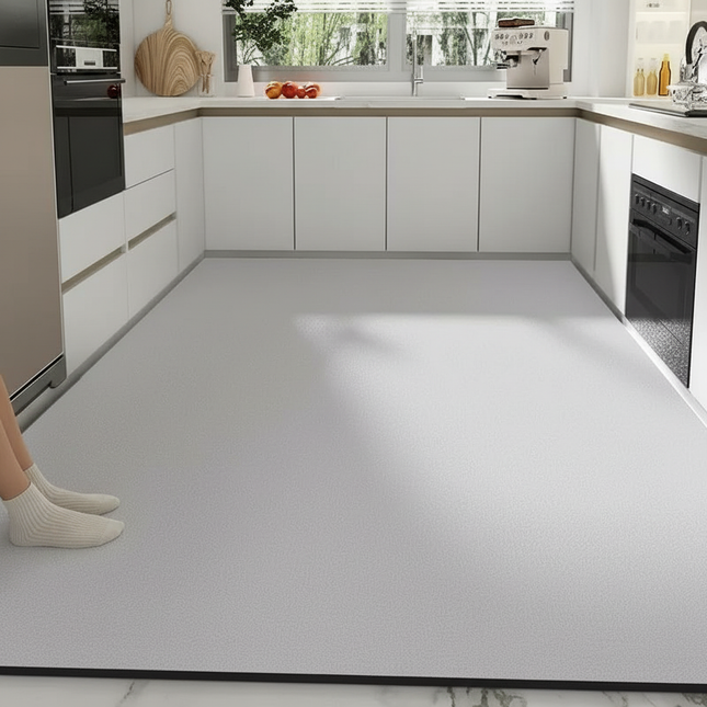 Kitchen Carpet, Waterproof PVC Floor Mats, Non-Slip Leather Mat, Solid Color, Home Decoration, Big Size, Custom Rug