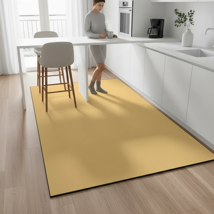 Tapis Cuisine Ocre Uni Antidérapant
