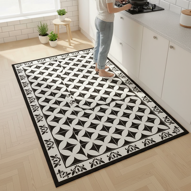 Kitchen Floor Mat Waterproof Large Carpet Pvc Leather Non-slip Oil-proof Foot Mats Home Decoration Rug Alfombra De Cocina 주방 깔개