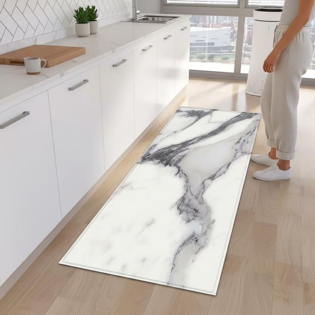 Tapis Cuisine Marbre Long Antidérapant
