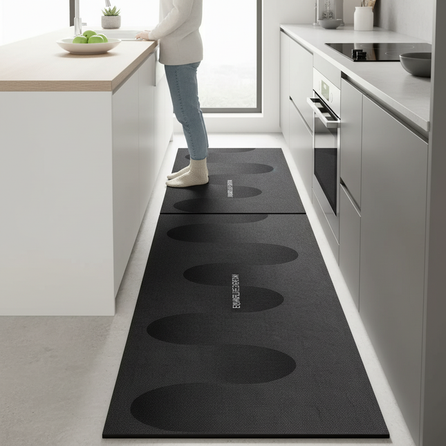 Tapis Cuisine noir moderne antidérapant