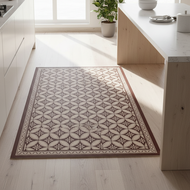 Tapis Cuisine carreaux ciment antidérapant robuste