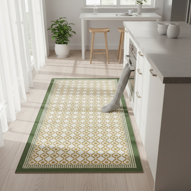 Tapis Cuisine rétro géométrique antidérapant