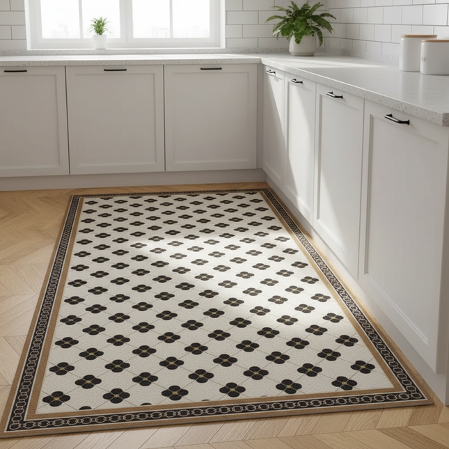 Tapis Cuisine motifs rétro lavable