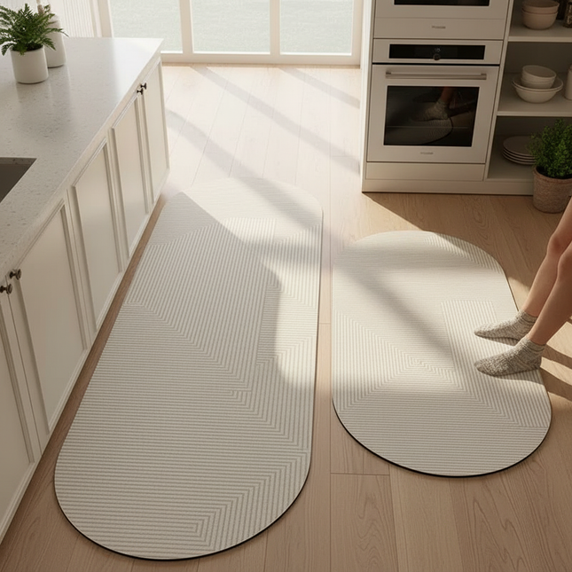 Tapis Cuisine ovale géométrique antidérapant