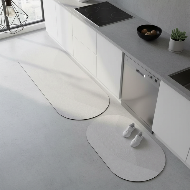 Tapis Cuisine gris clair moderne imperméable