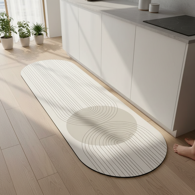 Tapis Cuisine ovale moderne antidérapant
