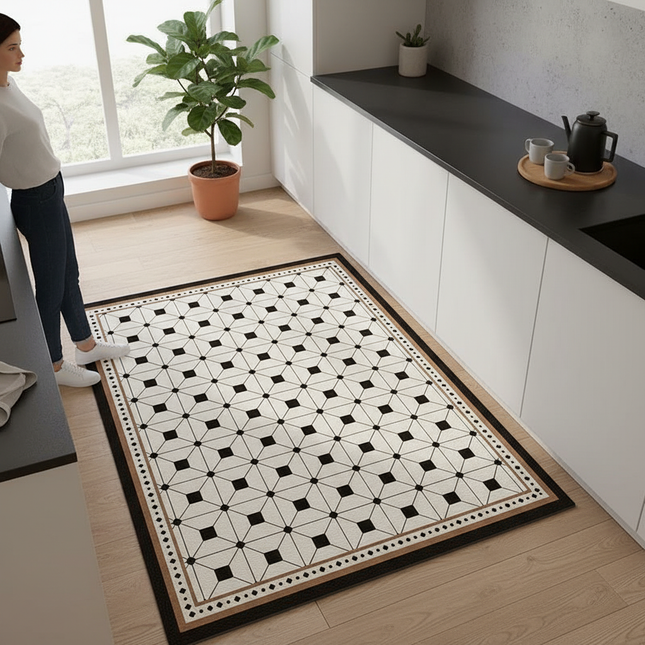 Tapis Cuisine motif carreaux imperméable
