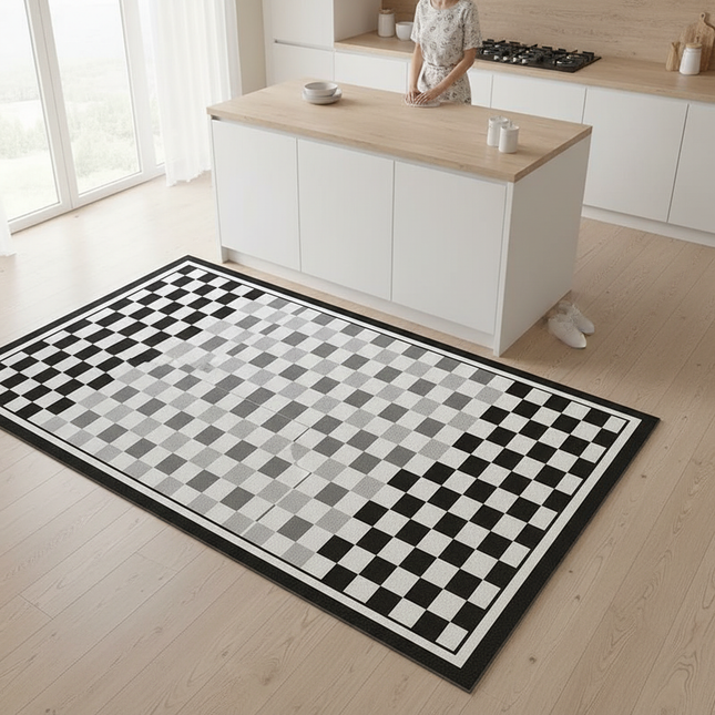 Tapis Cuisine à carreaux dégradé imperméable