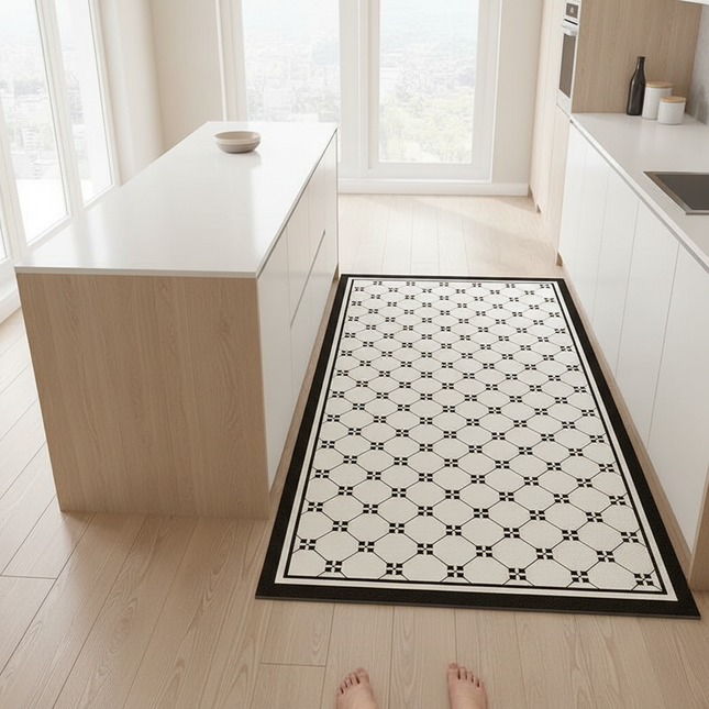 PVC Leather Scrubbed Entry Carpets Home Large Area Balcony Rug Kitchen Oil-proof Waterproof Carpet Living Room Decoration Rugs