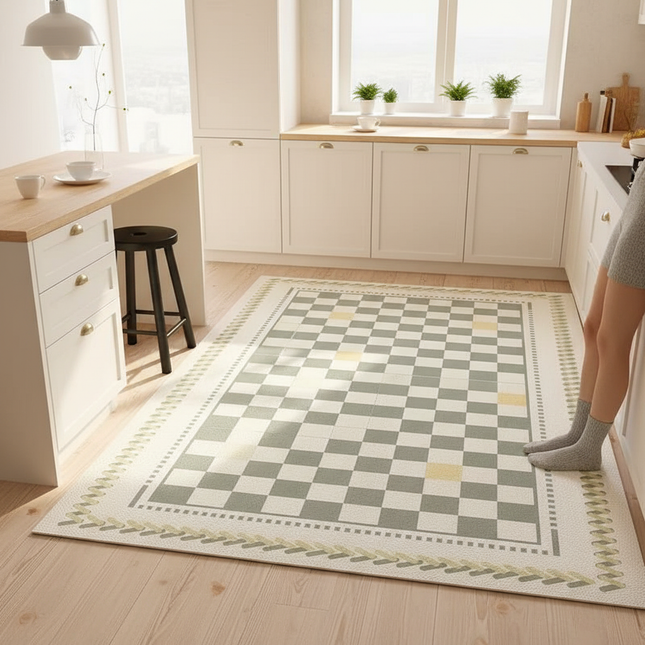 Carpet for Kitchen Anti-slip Oil-proof Rug Pvc Leather Floor Mat Wipeable Easy To Clean Waterproof Foot Mats Large Size Carpets