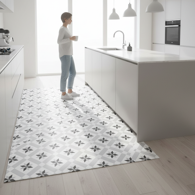 Tapis Cuisine moderne géométrique antidérapant fin