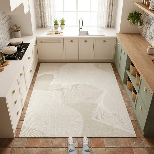 PVC Leather Kitchen Mats Modern Minimalism Matpractical Waterproof Oil-proof Carpet Large Area Anti-fouling Balcony Rug Tapis 러그