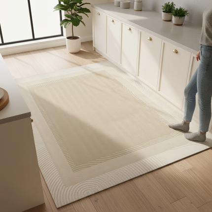 Tapis Cuisine Beige Moderne Imperméable