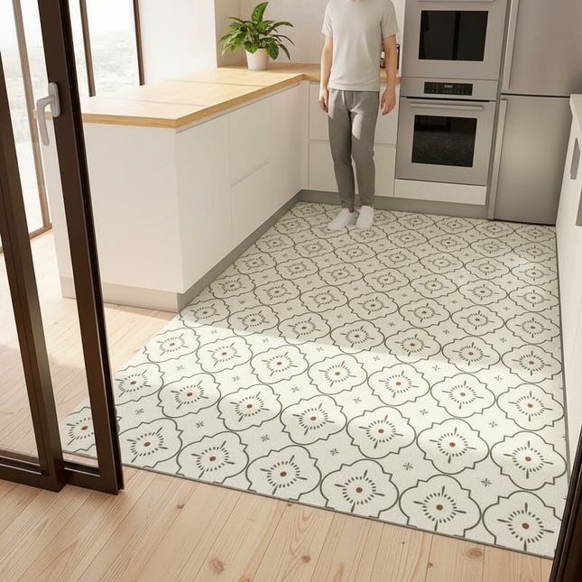 Home Kitchen Anti-oil Anti-slip Carpet PVC Leather Entrance Rugs Large Area Balcony Carpets Modern Living Room Decoration Rug