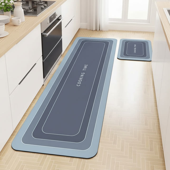 Tapis Cuisine bleu dégradé moderne antidérapant