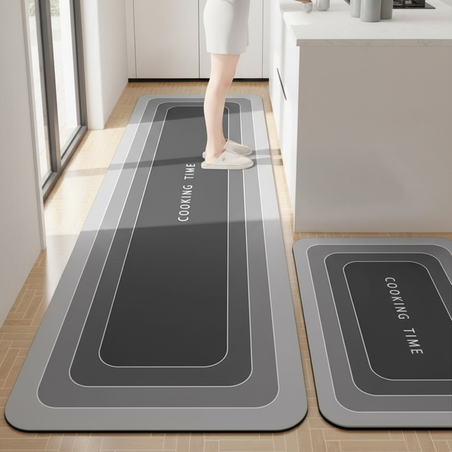 Tapis Cuisine gris dégradé moderne antidérapant