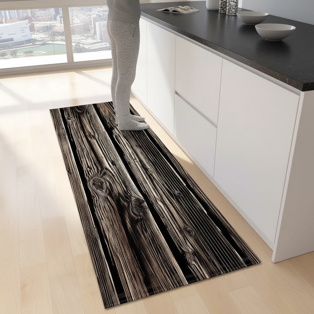 Wood Grain Kitchen Rug Bedroom Entrance Doormat Anti-Slip Living Room Floor Decor Carpet Home Bath Hallway Foot Mat Custom Made
