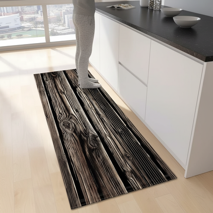 Wood Grain Kitchen Rug Bedroom Entrance Doormat Anti-Slip Living Room Floor Decor Carpet Home Bath Hallway Foot Mat Custom Made