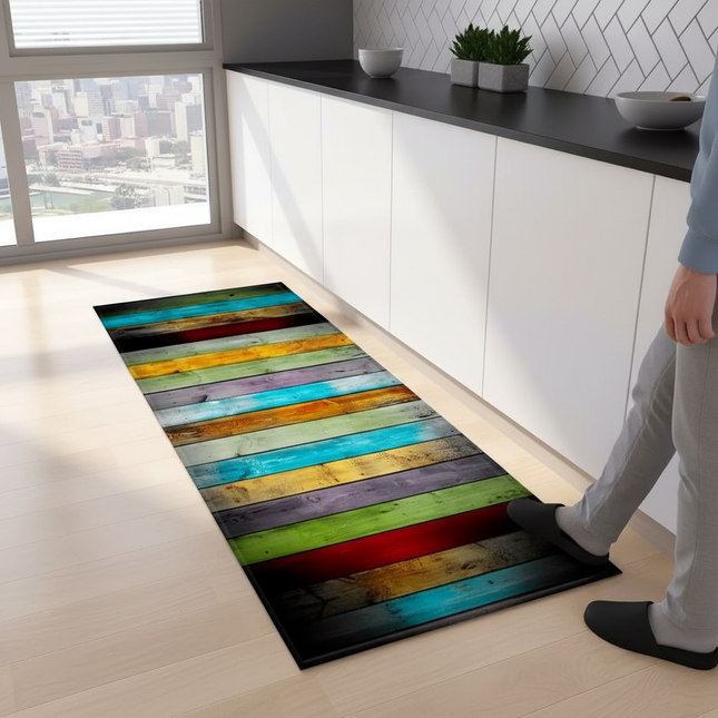 Wood Grain Kitchen Rug Bedroom Entrance Doormat Anti-Slip Living Room Floor Decor Carpet Home Bath Hallway Foot Mat Custom Made