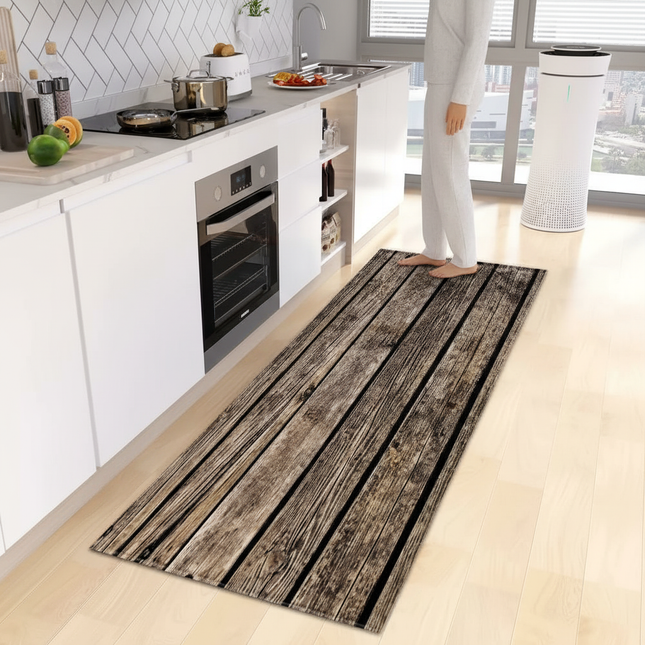 Wood Grain Kitchen Rug Bedroom Entrance Doormat Anti-Slip Living Room Floor Decor Carpet Home Bath Hallway Foot Mat Custom Made