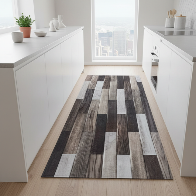 Tapis Cuisine bois multicolore antidérapant